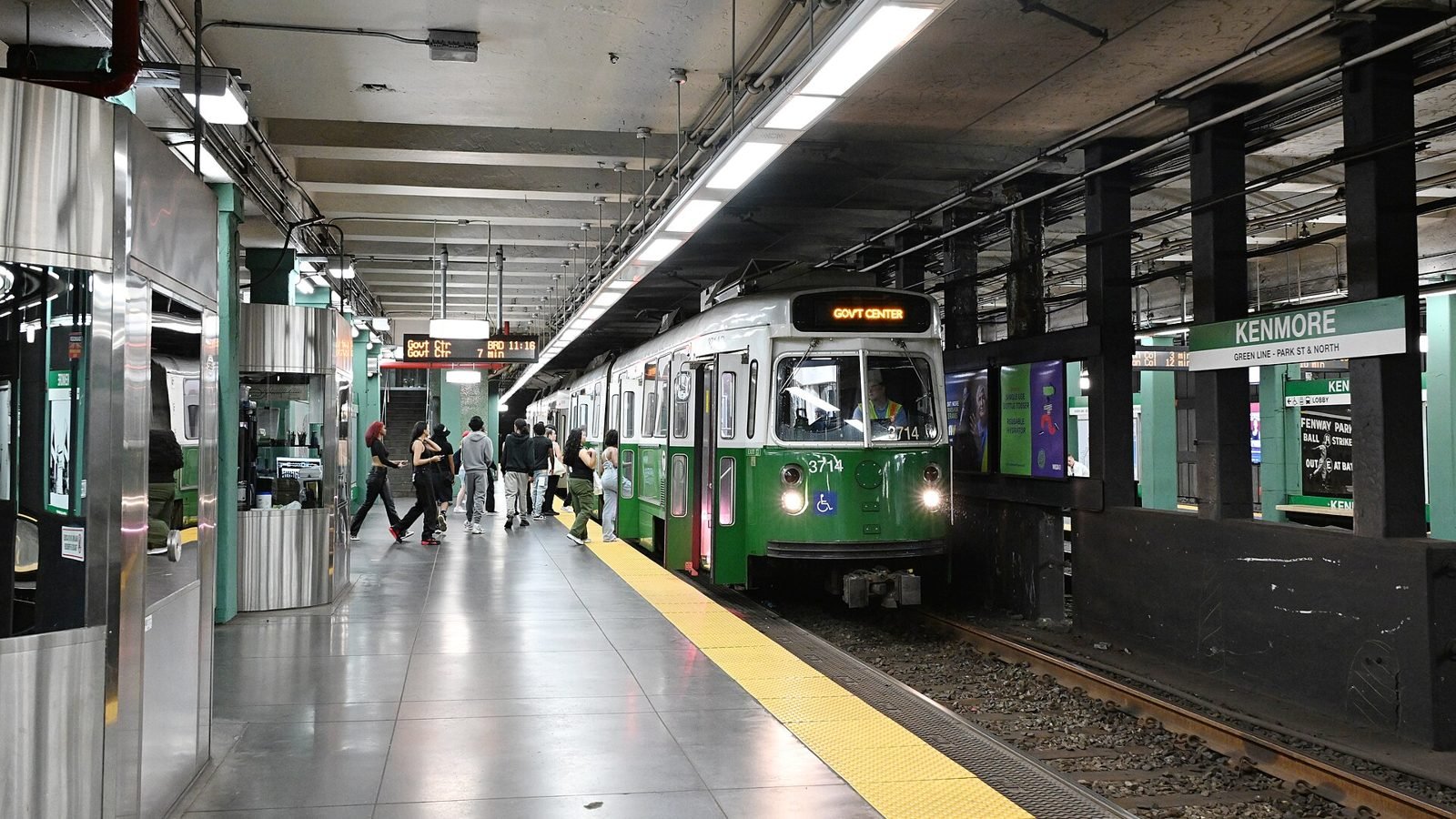 MBTA Green Line train at Kenmore station