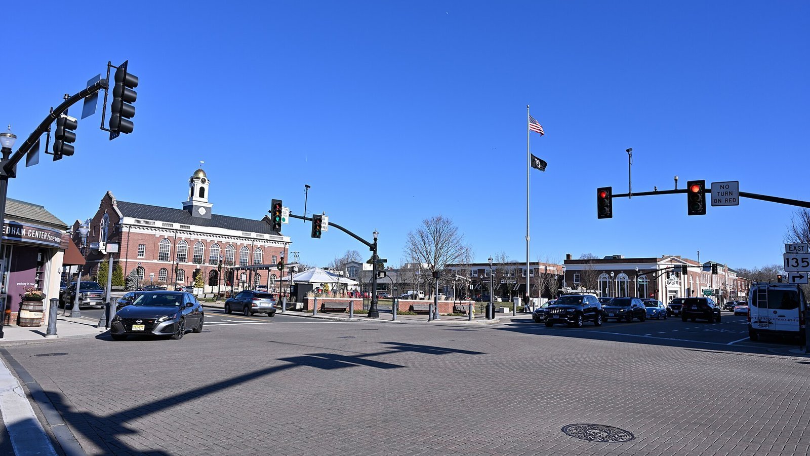 Needham Center, the town where Jim Boyd lived, in December 2024